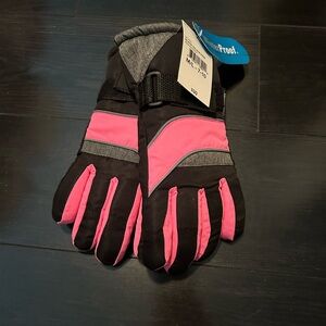 Waterproof Black and Pink Gloves
